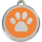 RedDingo Médaille d'identité "Patte" orange - La Compagnie des Animaux