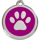 RedDingo Médaille d'identité "Patte" violet - La Compagnie des Animaux