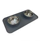 Bubimex Gamelle double Silicone acier Inoxydable chat chien