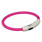 Trixie Collier Lumineux Safer Life USB Flash rose pour chien M-L