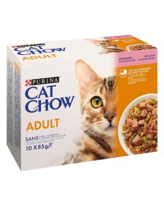 Purina Cat Chow Chat Adulte Saumon 10 x 85 g