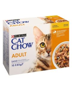 Purina Cat Chow Chat Adulte Poulet 10 x 85 g