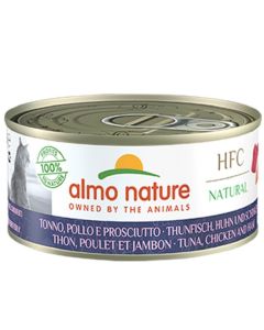 Almo Nature Chat Cuisine HFC Thon, Poulet et Jambon 24 x 70 grs