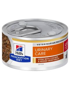 Hill's Prescription Diet Feline C/D Urinary Stress mijotés au poulet et légumes 24 x 82 grs- La Compagnie des Animaux 