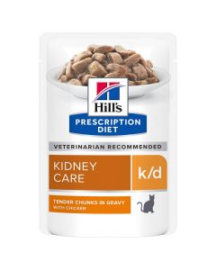 Hill's Prescription Diet Feline K/D Poulet SACHETS 12 x 85 grs- La Compagnie des Animaux