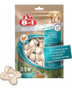 8in1 Delights Pro Dental Bone pour chien XS x 21