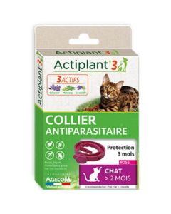 Actiplant'3 Collier antiparasitaire rose pour chat