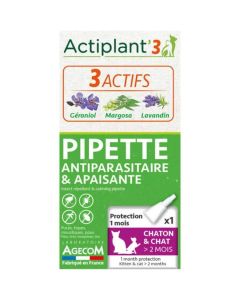 Actiplant Pipette Bio Antiparasitaire et Apaisante chat <5kg x1