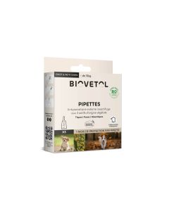 Biovetol Pipette antiparasitaire chiot / petit chien Bio x3