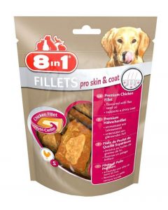 8in1 Fillets Pro Skin & Coat pour chien 80 g MULTIPACK lot de 8