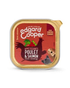 Edgard & Cooper Barquette Poulet & Saumon pour chien senior 11 x 150 g- La Compagnie des Animaux