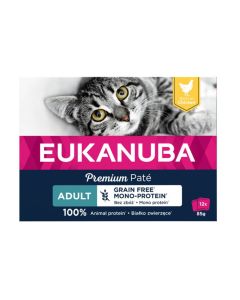 Eukanuba Pâté Mono Protéine sans céréales poulet chat 12 x 85 g