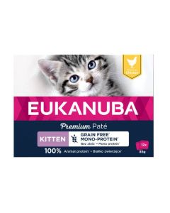 Eukanuba Paté Mono Protéine sans céréales poulet chaton 12 x 85 g