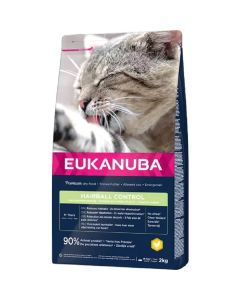 Eukanuba Chat Adult Hairball Control Poulet Foie 2 kg - DLUO : 06/06/2024