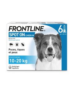 Frontline Spot on chien de 10-20 kg 6 pipettes - DLUO: 28/02/2024