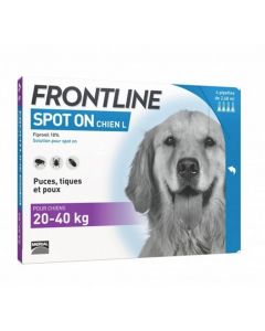 Frontline Spot on chien de 20-40 kg 4 pipettes- La Compagnie des Animaux