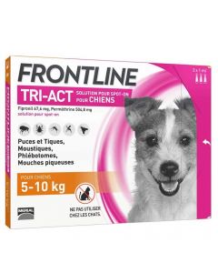 Frontline Tri Act spot on chiens 5 à 10 kg 3 pipettes- La Compagnie des Animaux