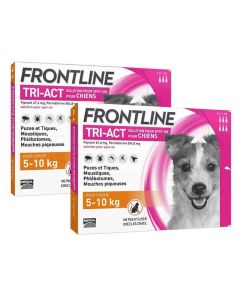 Frontline Tri Act spot on Petit chien 5 - 10 kg 6 pipettes + 3 pipettes