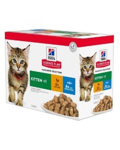 Hill's Science Plan Feline Kitten Healthy Development Pack Mixte sachets 12 x 85 grs