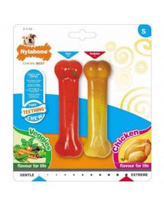 Nylabone Puppy Teething Chew Twin Pack Os 2x légumes & poulet S - La Compagnie des Animaux