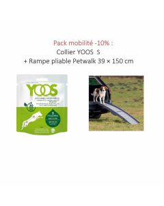 Pack mobilité -10% : Collier YOOS S + Rampe pliable Petwalk en 3 parties 39 × 150 cm