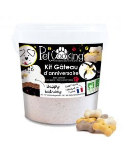 PetCooking Kit Gâteau D'anniversaire Vanille Os pour chien 350 g
