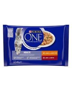 Purina One Chat Adulte Poulet Bœuf 4 x 85 g