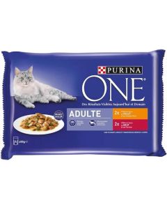 Purina One Chat Adulte Poulet Bœuf 4 x 85 g