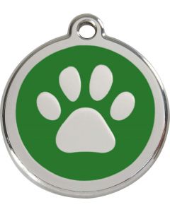 RedDingo Médaille d'identité "Patte" vert - La Compagnie des Animaux