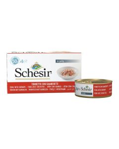 Schesir Thon Crevettes gelée pour chat multipack 6 x 50 g
