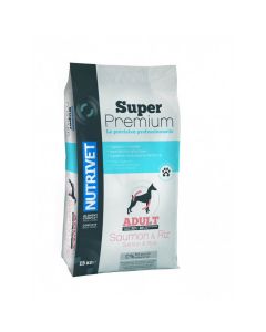 Nutrivet Super Premium Croquettes Chien Adult Saumon et Riz 32/18 15 kg