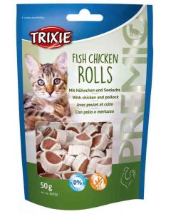 Trixie Premio Fish Chicken Rolls pour chat 50 g - DLUO : 22/05/2024