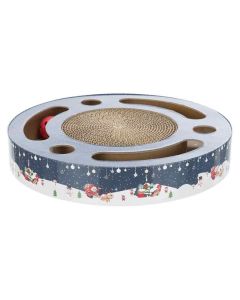 Trixie Plaque griffoir de Noël avec jouets balle ø 33 × 5,5 cm - La Compagnie des Animaux