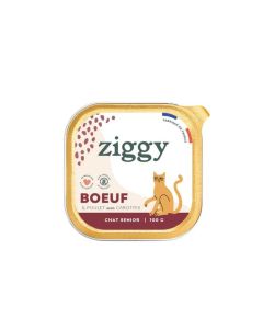 Ziggy Pâtée sans céréales chat senior bœuf 16 x 100 g