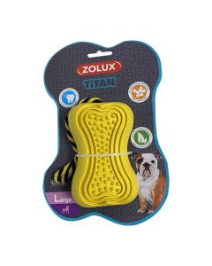Zolux Jouet caoutchouc avec corde Titan L jaune