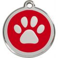 RedDingo Médaille d'identité "Patte" 20 mm rouge