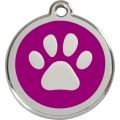 RedDingo Médaille d'identité "Patte" 30 mm violet