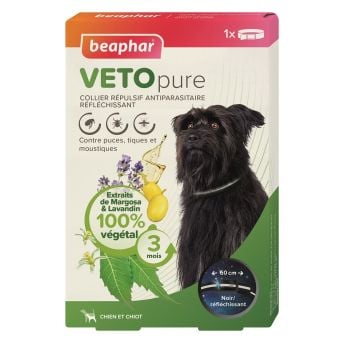 Beaphar VETOpure Collier insectifuge réfléchissant Chien et chiot