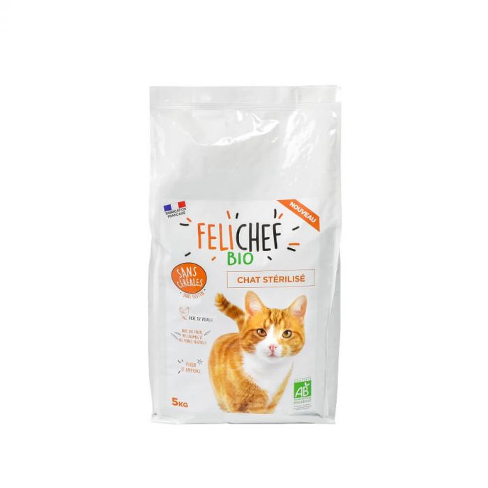 Felichef Croquettes Bio Sans Cereales Sans Gluten Chat Sterilise
